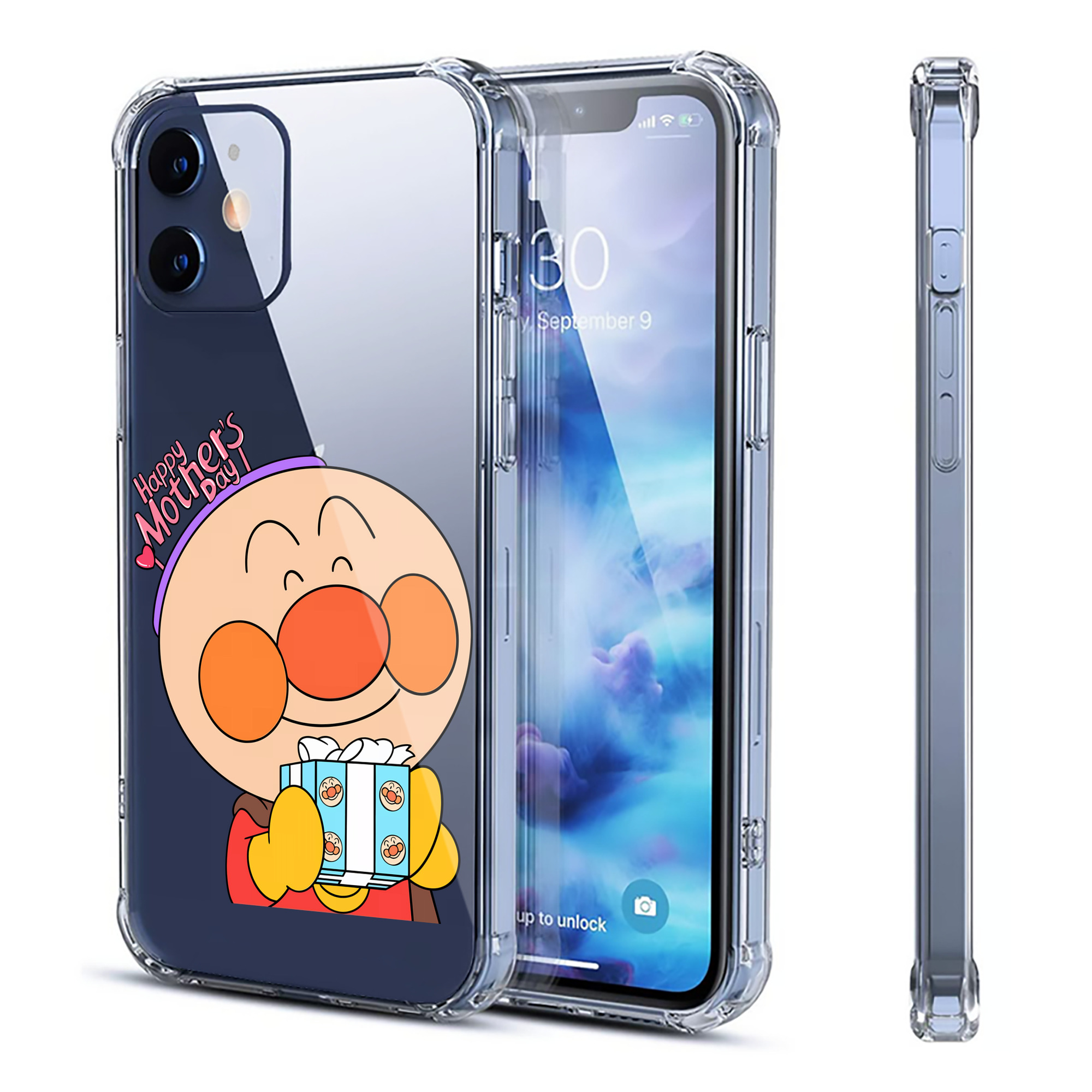 （画像用） アンパンマン Anpanman 【iPhone 12シリーズ対応】透明スマホケース（クリアソフトケース）